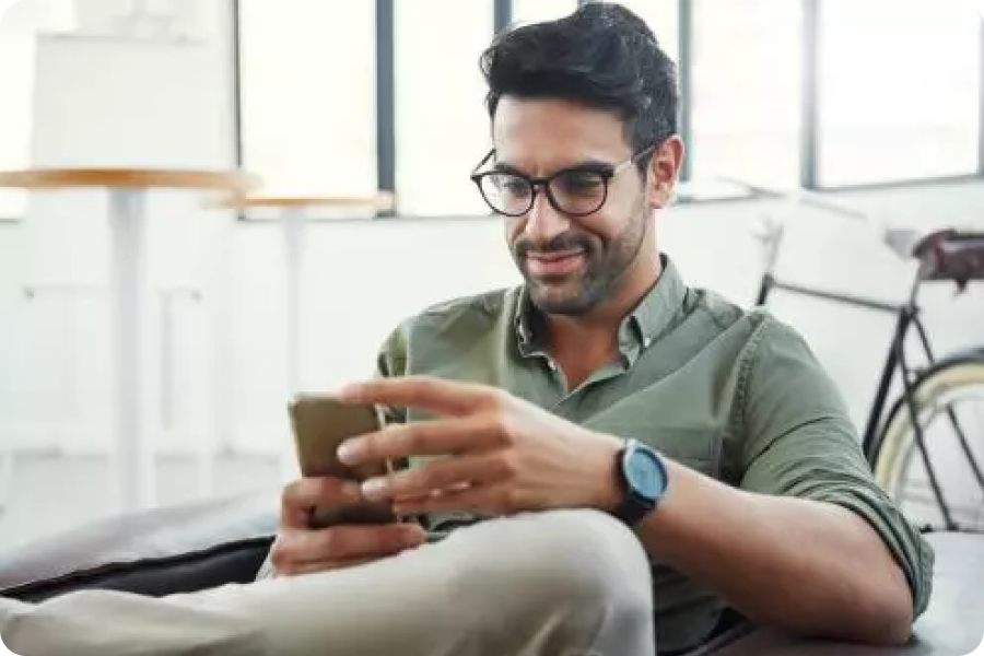 A man on his mobile phone